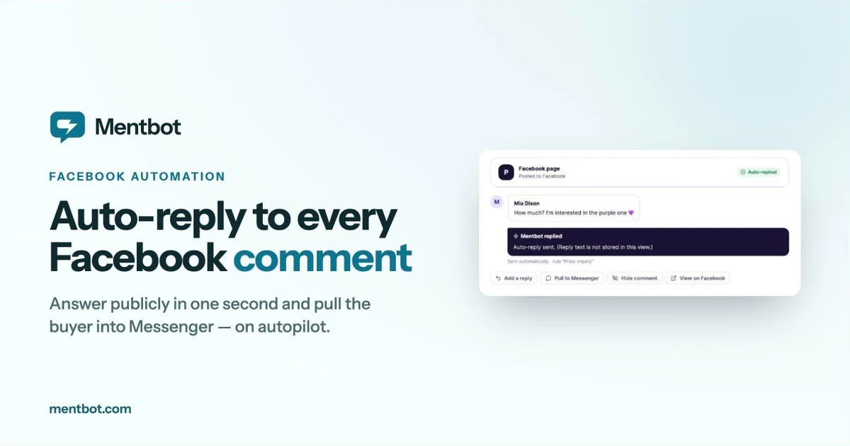 Automatically hiding Facebook comments so competitors cannot see or message your interested buyers